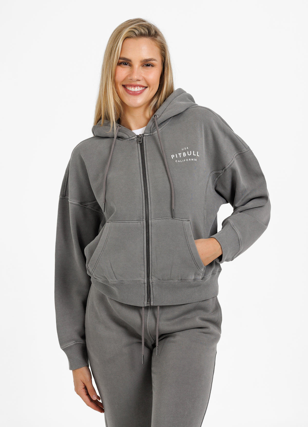 MANZANITA Grey Oversize Zip Hoodie